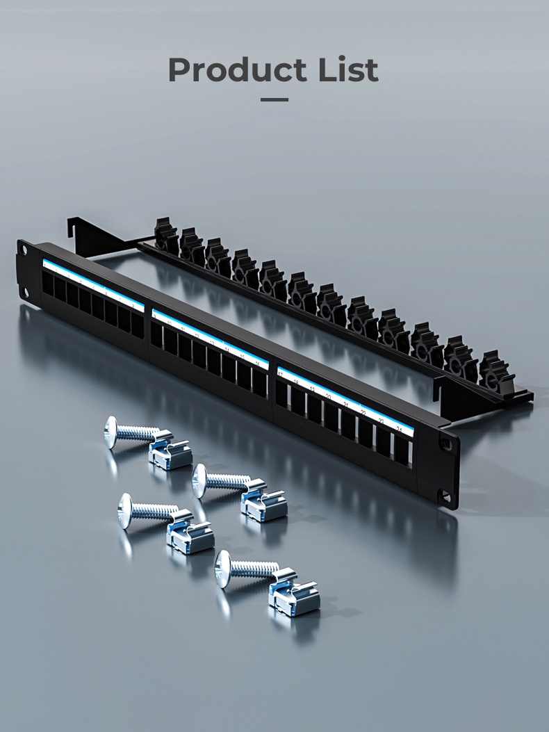 ZoeRax 24 Port Blank Patch Panel UTP with Adjustable Rear Cable ...