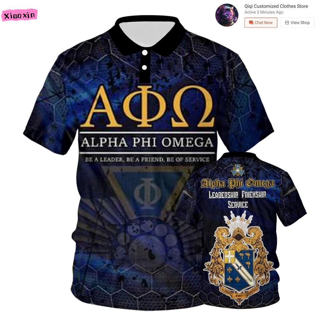 Men s and Women s Polo Shirt Alpha Phi Omega Apo Polo Shirt Simple Vibes 3D Printing New Style