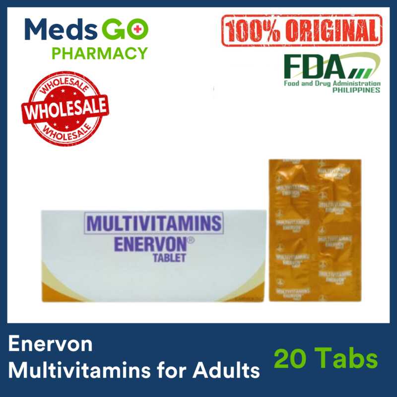 ENERVON Multivitamins for Adults 20 Tablets Vitamin B Complex (B1