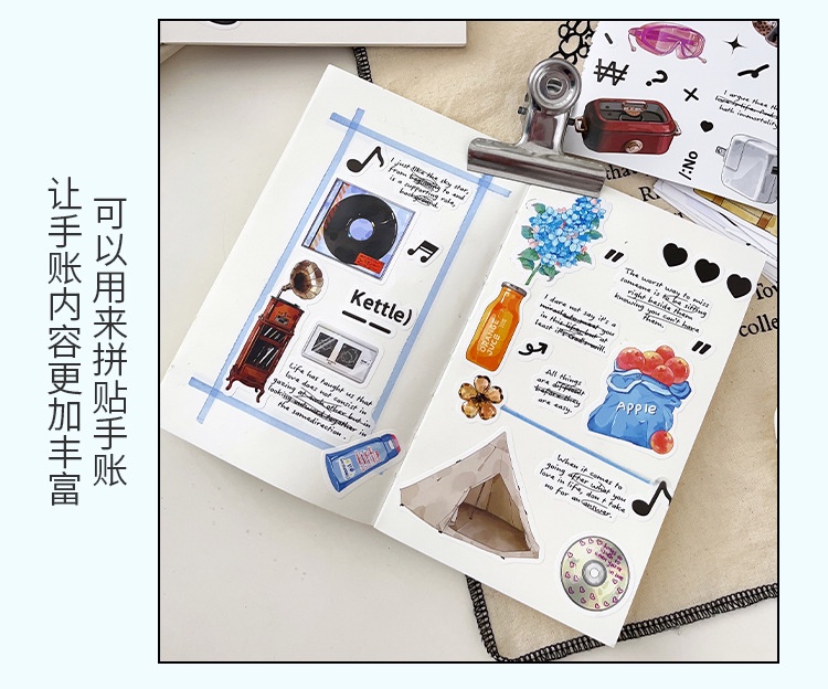 Journamm 20 Sheets Ins Style Stickers Book DIY Scrapbooking Supplies ...