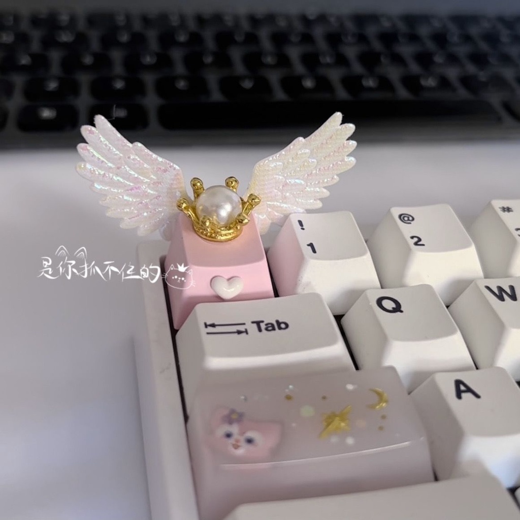 Angel Winged Keycap Beautiful Girl Cross Axis Mechanical Keyboard OEM ...
