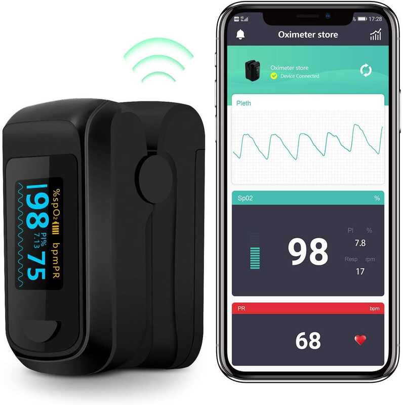 Health Tree Bluetooth Finger Pulse Oximeter, Oxymeter Fingertip, Blood