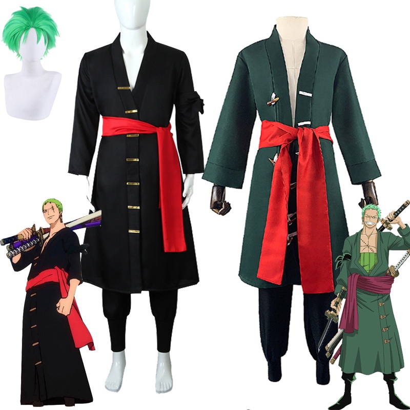 Anime One Piece Kimono Wano Kuni Country Roronoa Zoro Character Costume ...