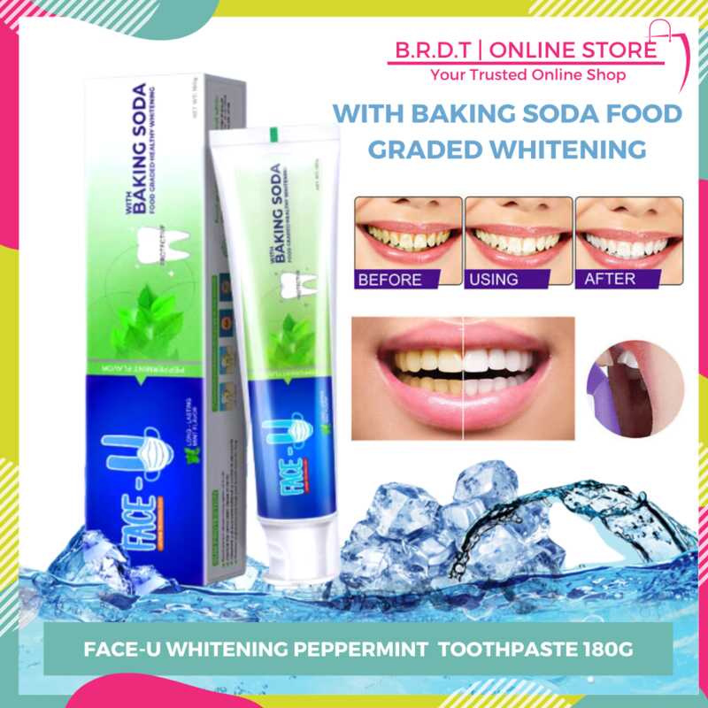 FACEU Whitening Peppermint Food Graded Healthy Family Size Toothpaste ...