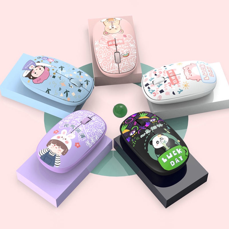 Computer Mouse 2.4G Wireless Mouse Office Bluetooth Mouse Cute Anime 3D ...