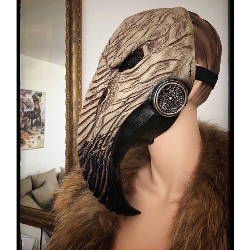 SKT Steampunk Plague Doctor Mask Cosplay Long Nose Bird Beak Latex ...