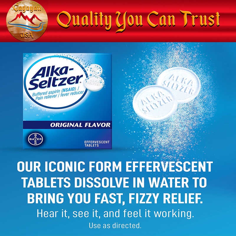 Alka-Seltzer Original Effervescent Tablets, Fast Relief Of Headache ...