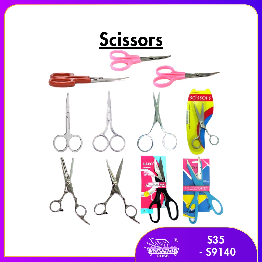BARBER SCISSORS/ STAINELSS STEEL SCISSORS/ GUNTING/ CURVED SCISSORS ...