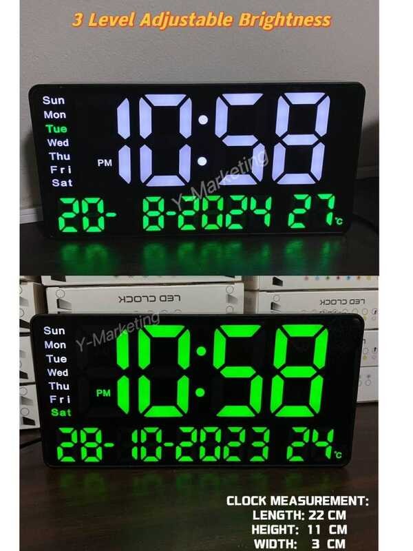 Customized 2204 Color Rectangular Led Digital Alarm Clock Can Wall Hang ...