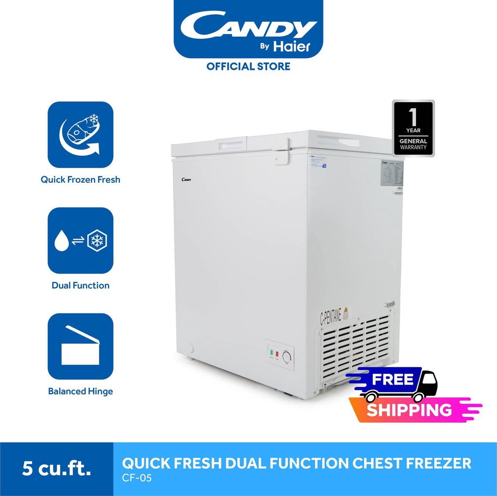 Candy CF05 5.0 cu. ft. Dual Function Quick Freezing Solid Top Chest