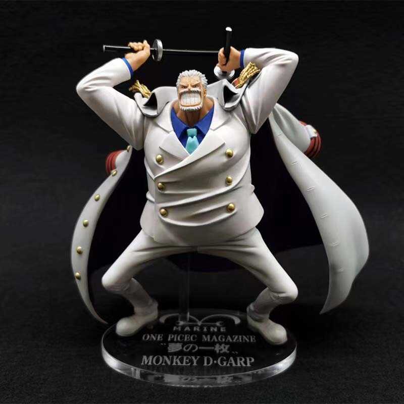 18Cm High Anime One Piece Marine Monkey D Garp Figure Pvc Material Cool ...