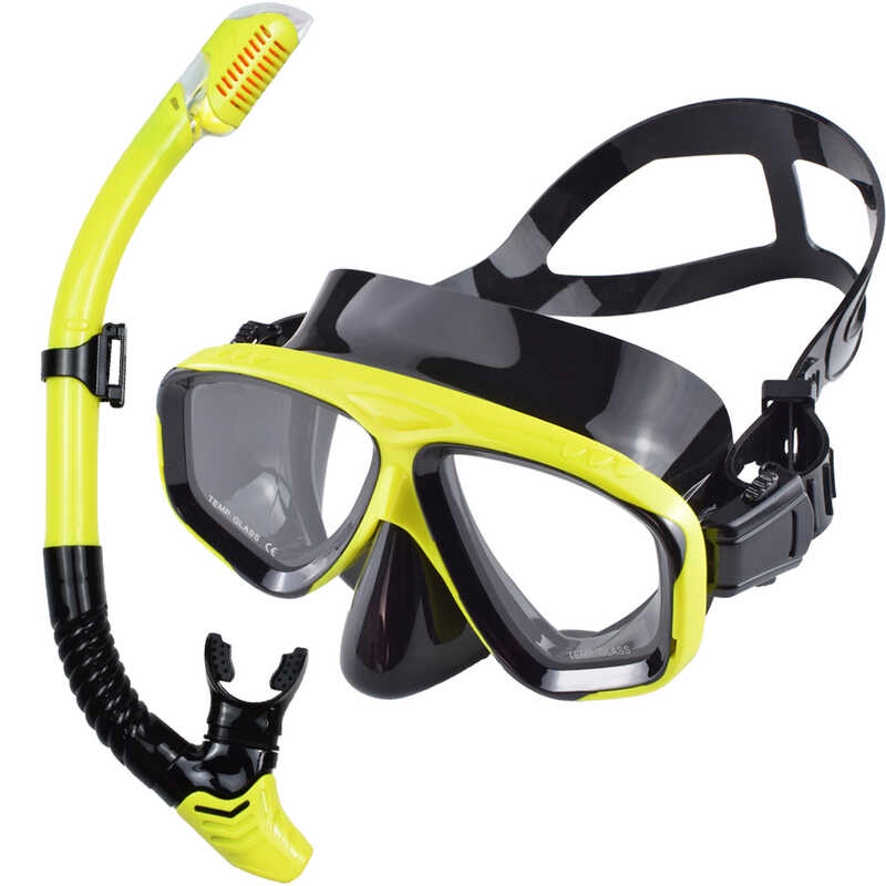 Optical Myopia Scuba Diving Mask Snorkel Set Tempered Glass,Dry Top ...