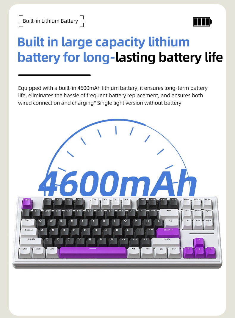 Attack Shark M87 Three-Mode Wireless Bluetooth Mechanical Keyboard ...