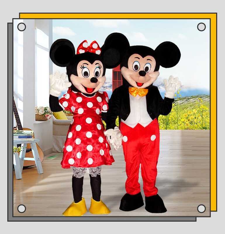 Disney Mickey Minnie Mouse Mascot Set Classic Cartoon Characters Advertising Event Party Adult 7779