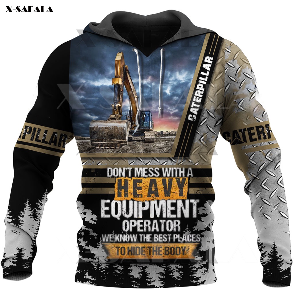 Caterpillar Heavy Equipment Operator 3D Print Zipper Hoodie Man Female ...