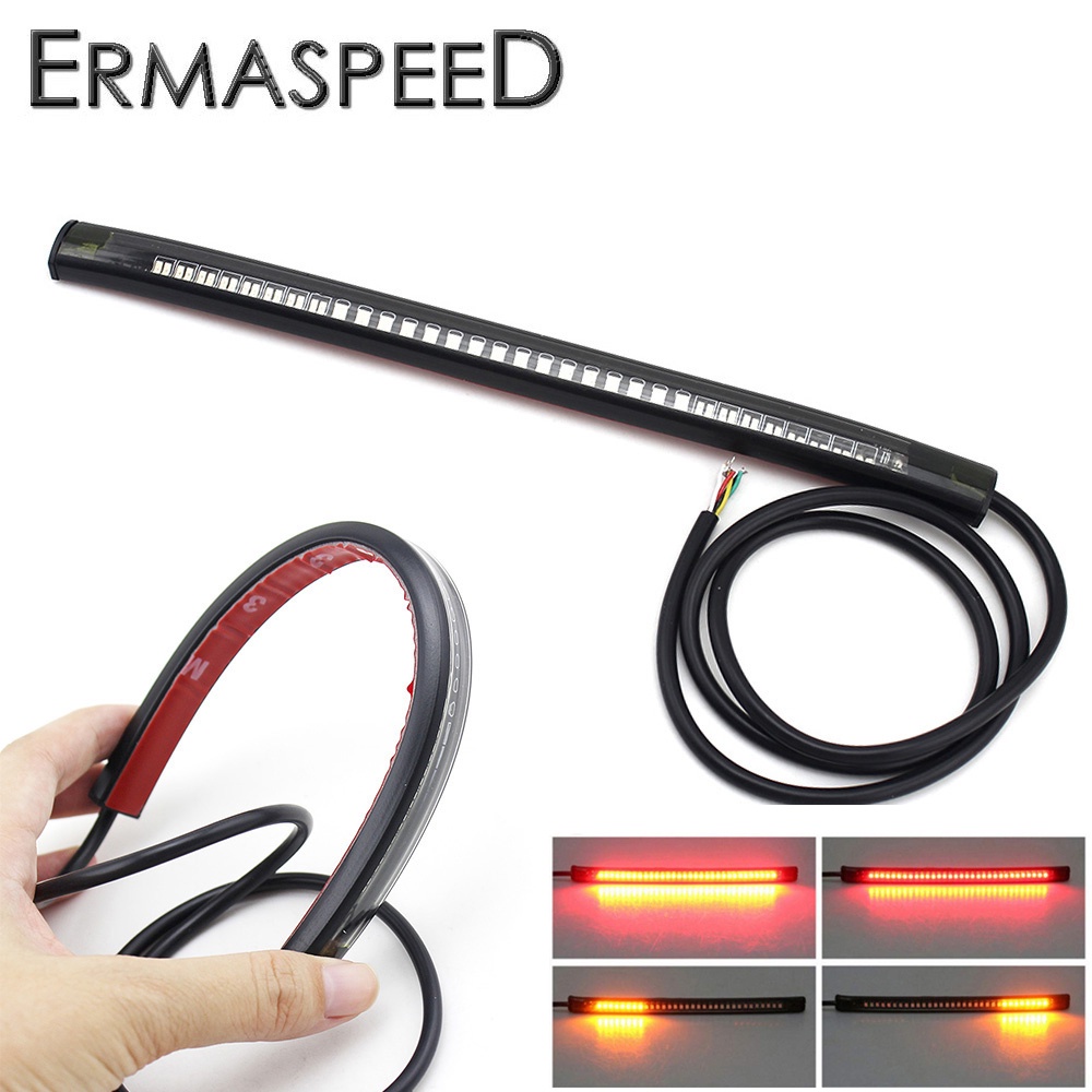 Light Strip Universal Motorcycle Tail Brake Stop Turn Signal Waterproof ...