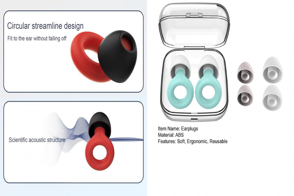 FS 1 Pair Waterproof Noise Reduction Ear Plugs Traveling Use Study Work
