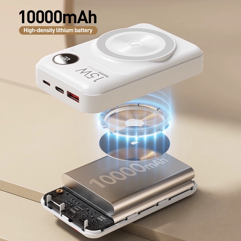 Remax RPP-527 10000mAh Wireless Magnetic Fast Charging Powerbank 20W+22 ...