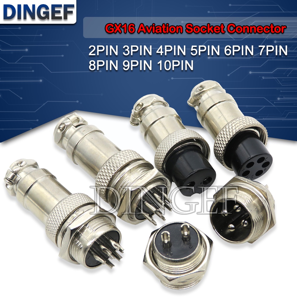 1 Set Gx16 Nut Type Male And Female Electrical Connector 2345678910 Pin Circular Aviation 3758