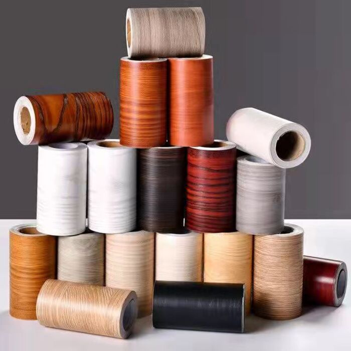 SHK Wood Grain Waist Line Baseboard Wall Stickers Living Room Bathroom Mirror Border Decals