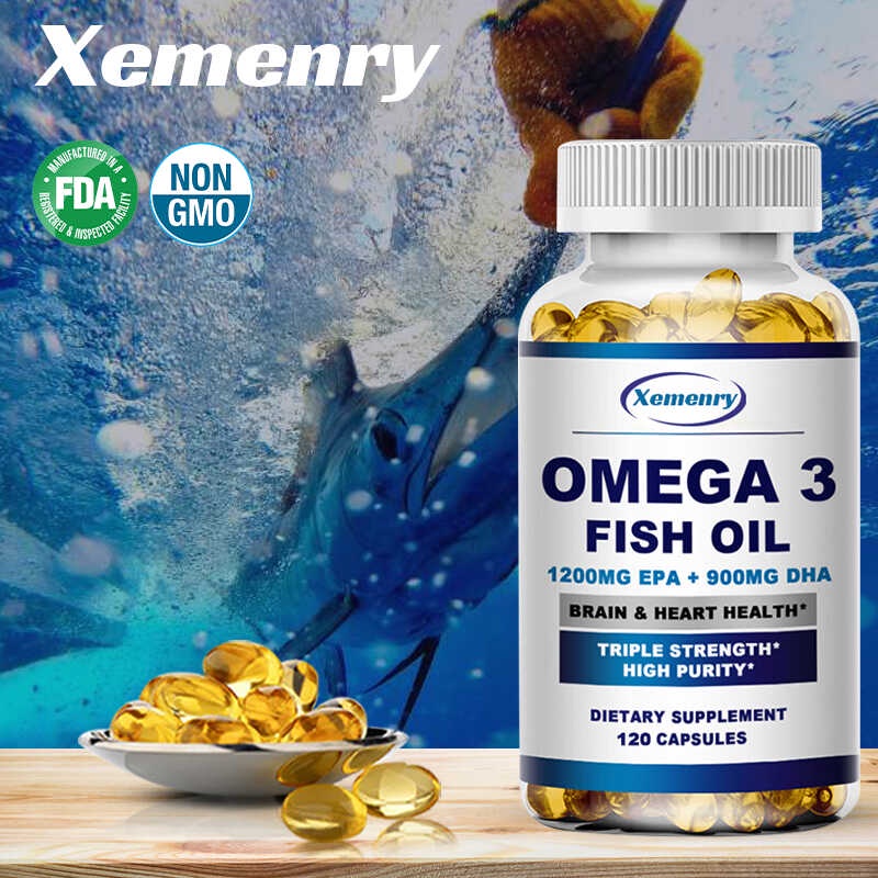 3 Fish Oil Capsules Brain Joint, Mata, Heart Health Supplement