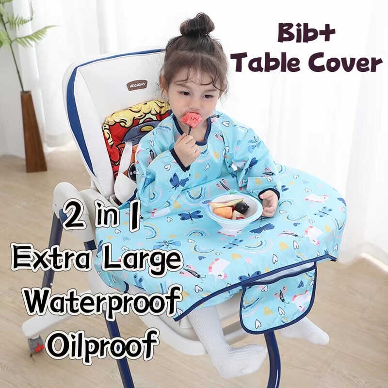 【2 in 1】Extra Large Waterproof Bib+Table Cover Waterproof/Oilproof ...