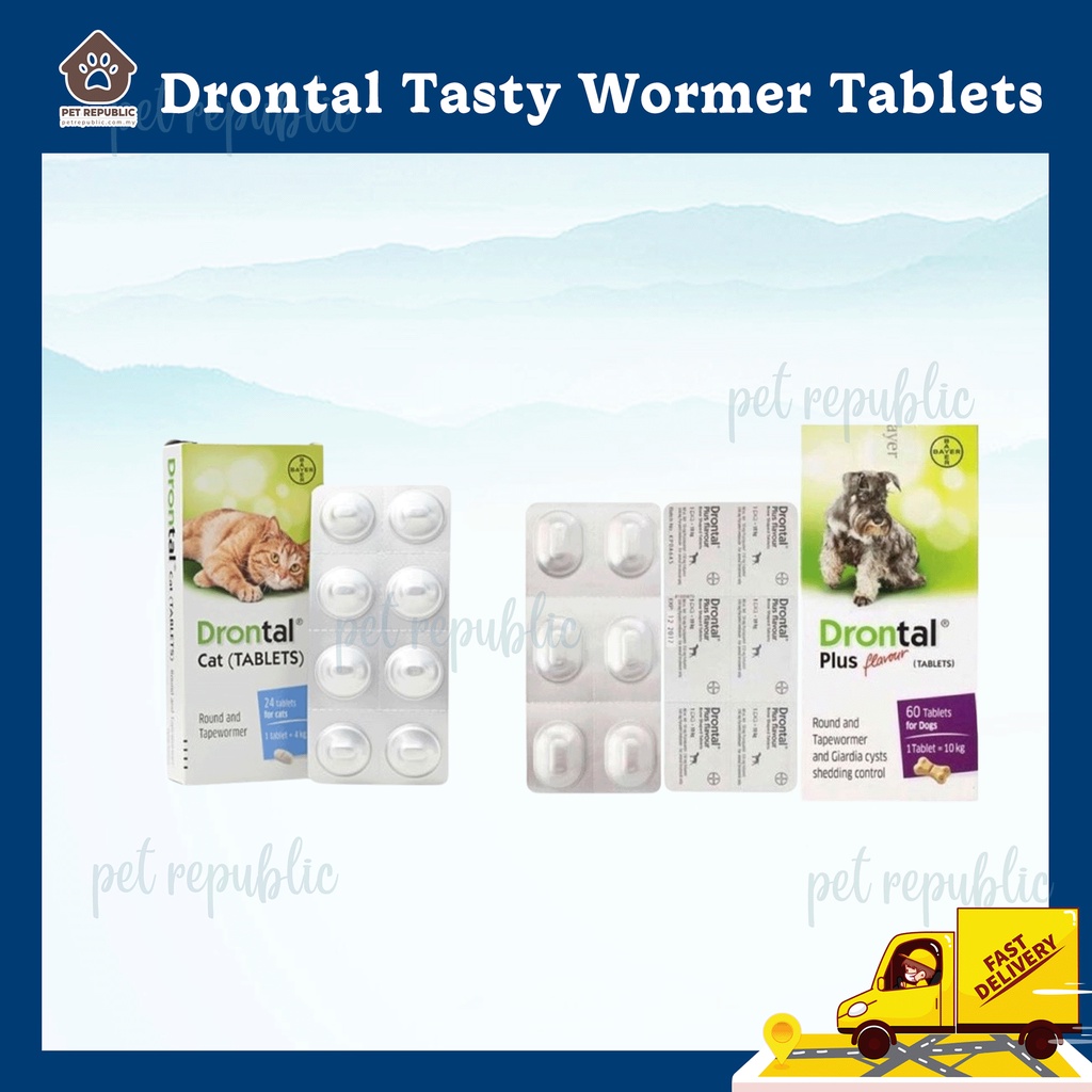 Pet Drontal Cat/Dog Deworm Tablet ( 1 Tablets ) Shopee Philippines