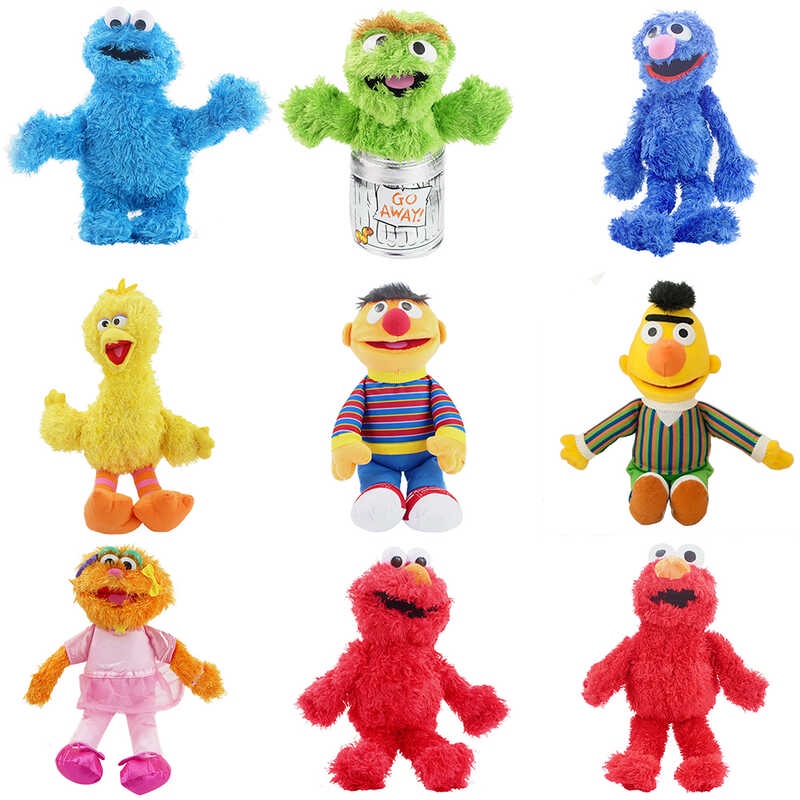 27-40cm Sesame Street Kawaii Animals Elmo Zoe Ernie Oscar Cookie Grover ...