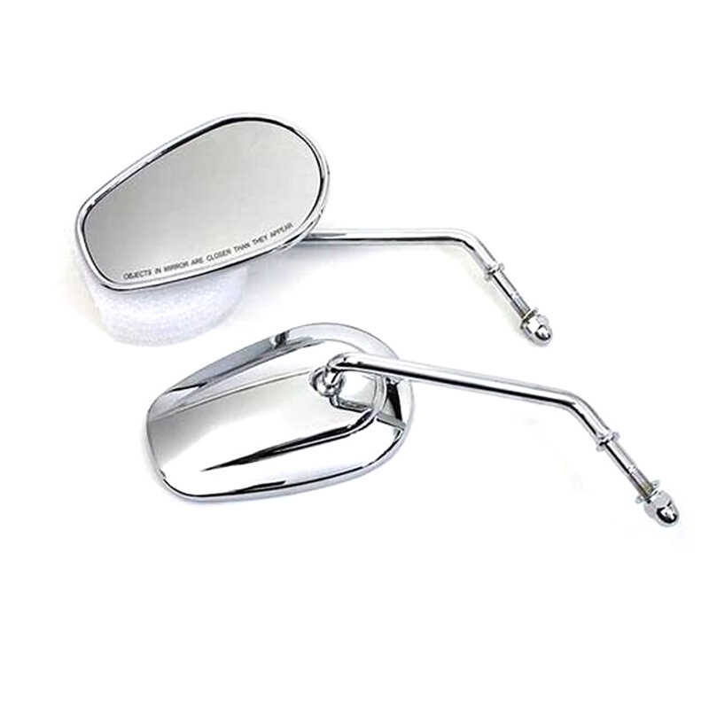 Chrome Flame Mirrors For Harley Sportster, Road Glide, King, Dyna – Left/Right Set