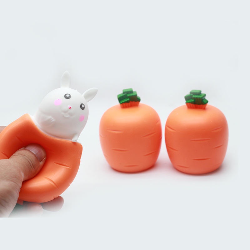 Carrot Rabbit Squeeze Fidget Toys Bunny Stress Relief Sensory Toys for ...