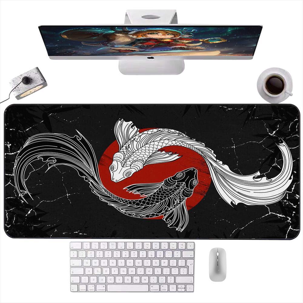 Japanese Yin Yang Koi Fish Gaming XXL Mouse Pad Notbook Gamer Large ...