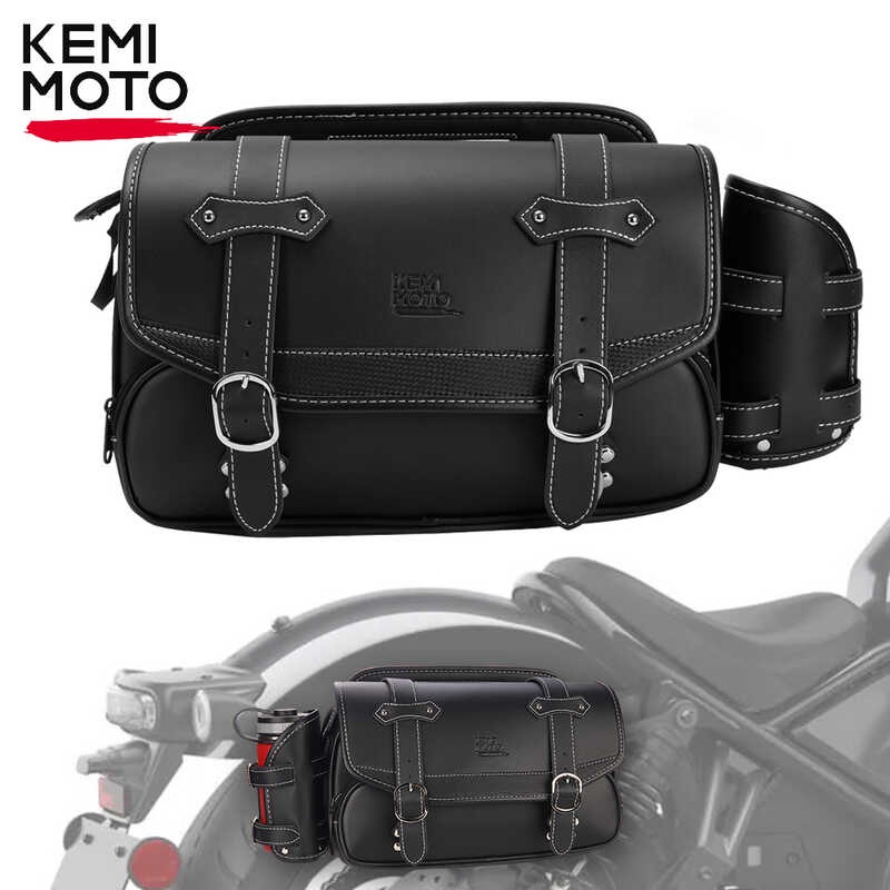 Motorcycle Side Saddle Bag 9L PU Waterproof Saddlebag Universal For