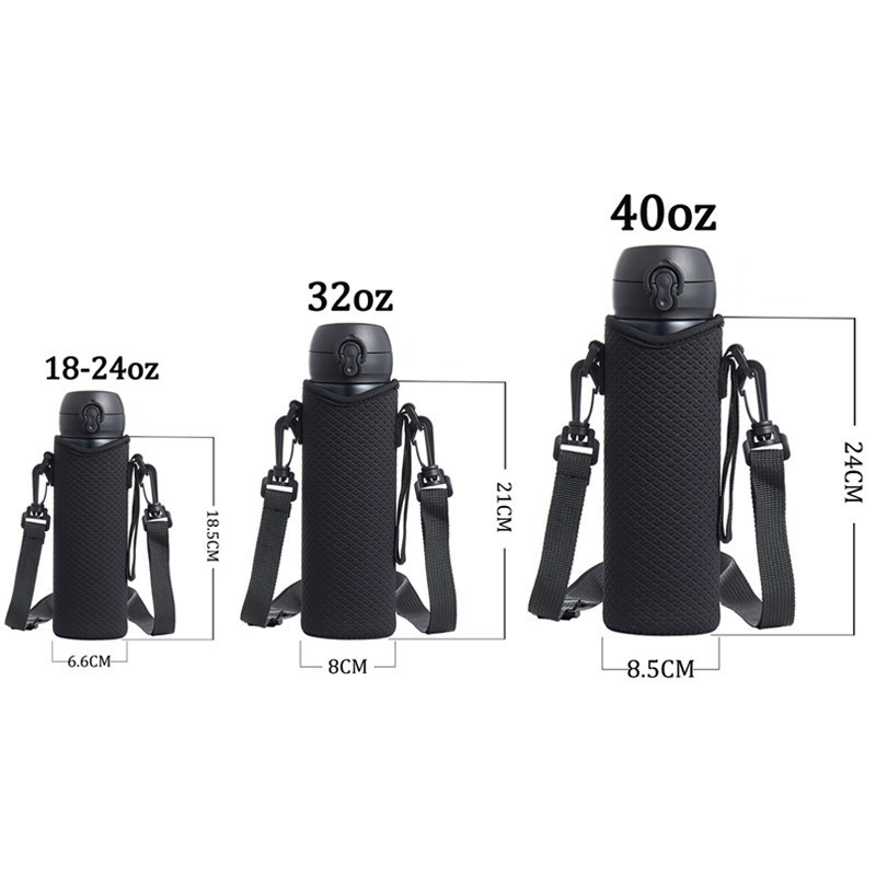 Water Bottle Holder With Front Pocket, Secure Snap Button, Adjustable Strap, And Reflective Strip - Durable Outdoor Water Bottle Cup Carrier, Bag, Cage, Caddy For Walking, Hiking, And Travel. - Living Well - View #4