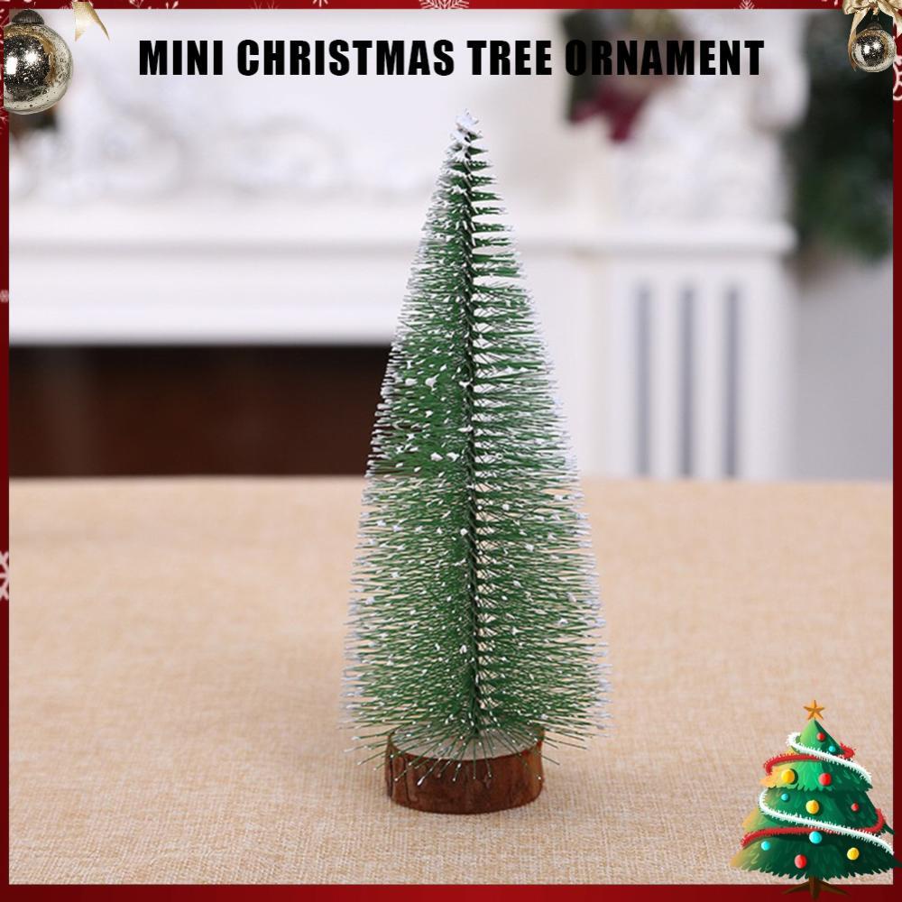 White Cedar Christmas Tree with Wooden Base Desktop Xams Ornaments