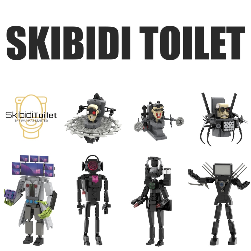 MOC1323 380PCS Skibidi Toilet Brick G-man Toilet Man Character Action  Figure Building Block Toy For Children Kid Creative Gifts