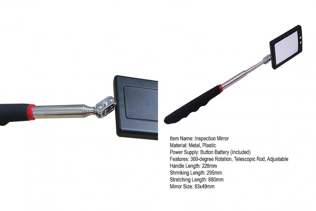 canaan| Inspection Mirror with LED Light 360-degree Rotation Telescopic ...