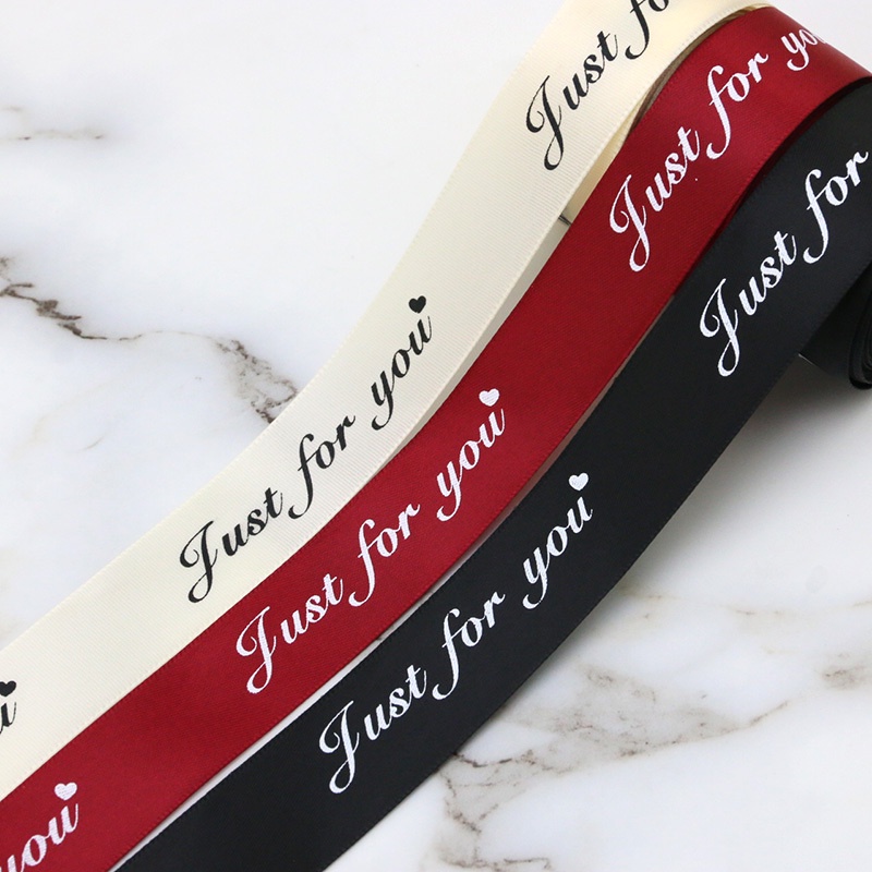 (10m/roll) 25mm Wide Letter Printed Ribbon For Wedding Decoration Bow ...