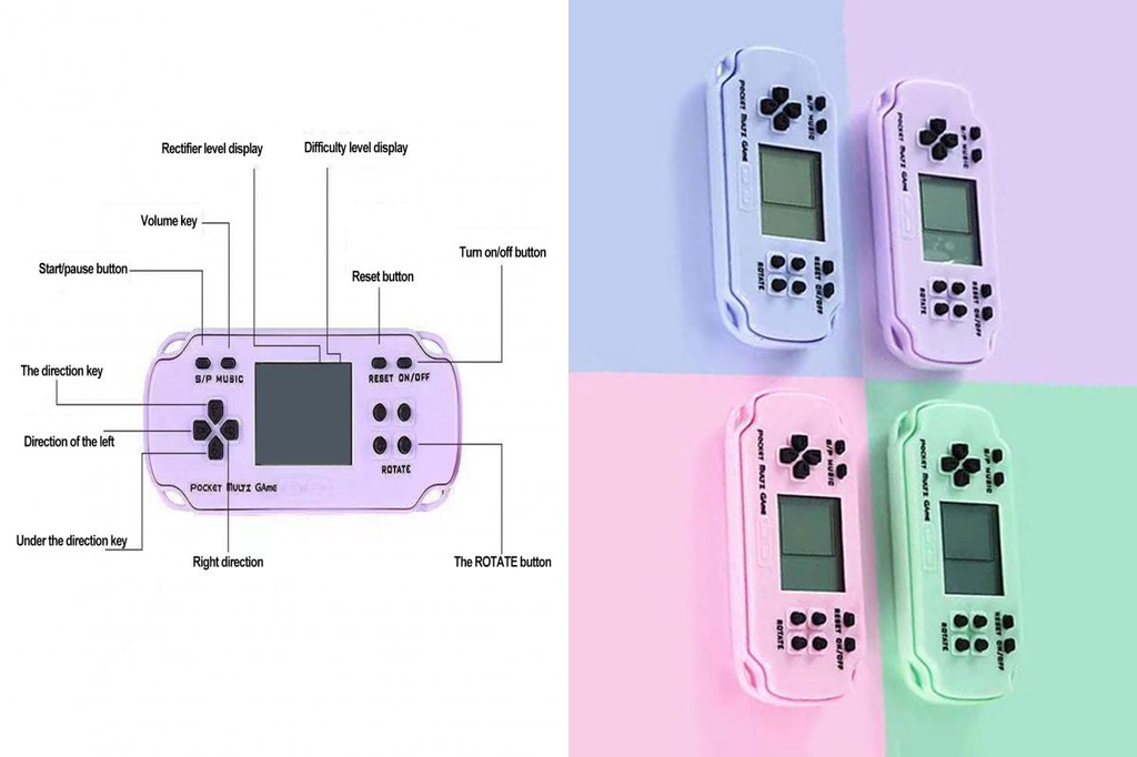 Tang_ Game Machine Simple Operation Vintage Handheld Brick Game Retro ...