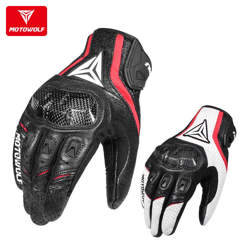 Motowolf Motorcycle Gloves Motocross Riding Carbon Fibre Gloves Leather