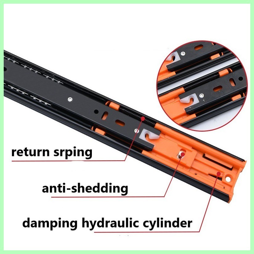 ⊖ Drawer Guide Full Extension Ball Bearing Heavy Duty Steel Slide 3 ...
