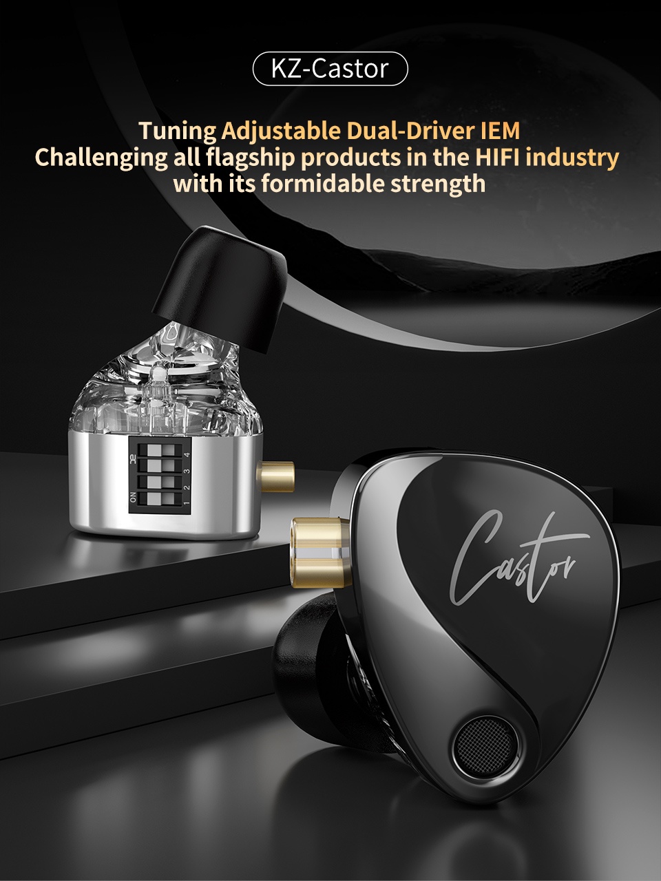 KZ Castor In Ear HiFi Earphone 2 Dynamic High-end Tunable balanced ...