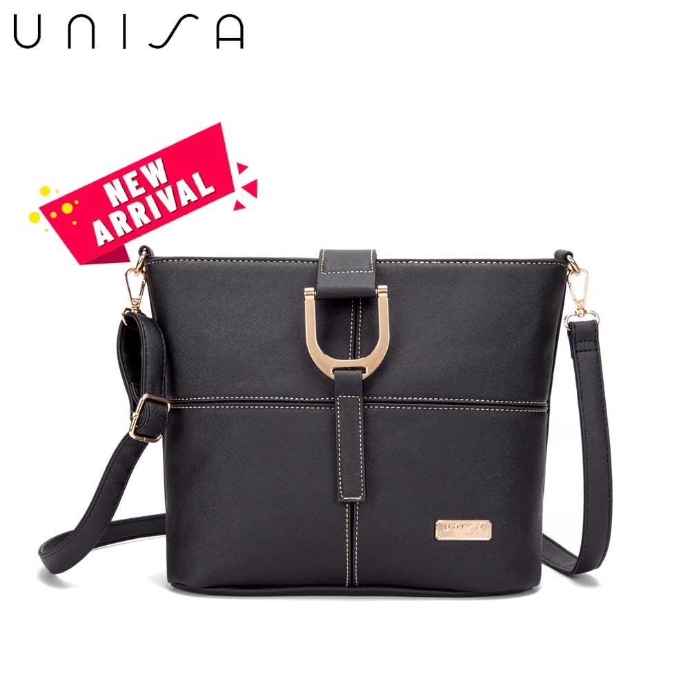 UNISA Saffiano Sling Bag (Black/Grey/Khaki/Taupe) | Shopee Philippines