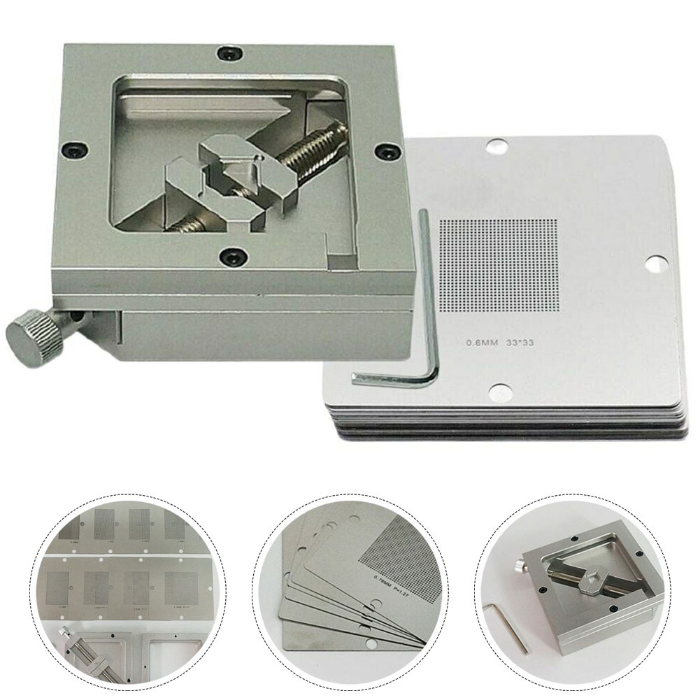 BGA Reballing Kit 90mm Reball Station Fixture Jig with 10PCS Universal ...