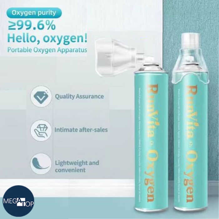 MEGATOP Portable Oxygen Tank for Medical Supplies with Regulator 1000ml