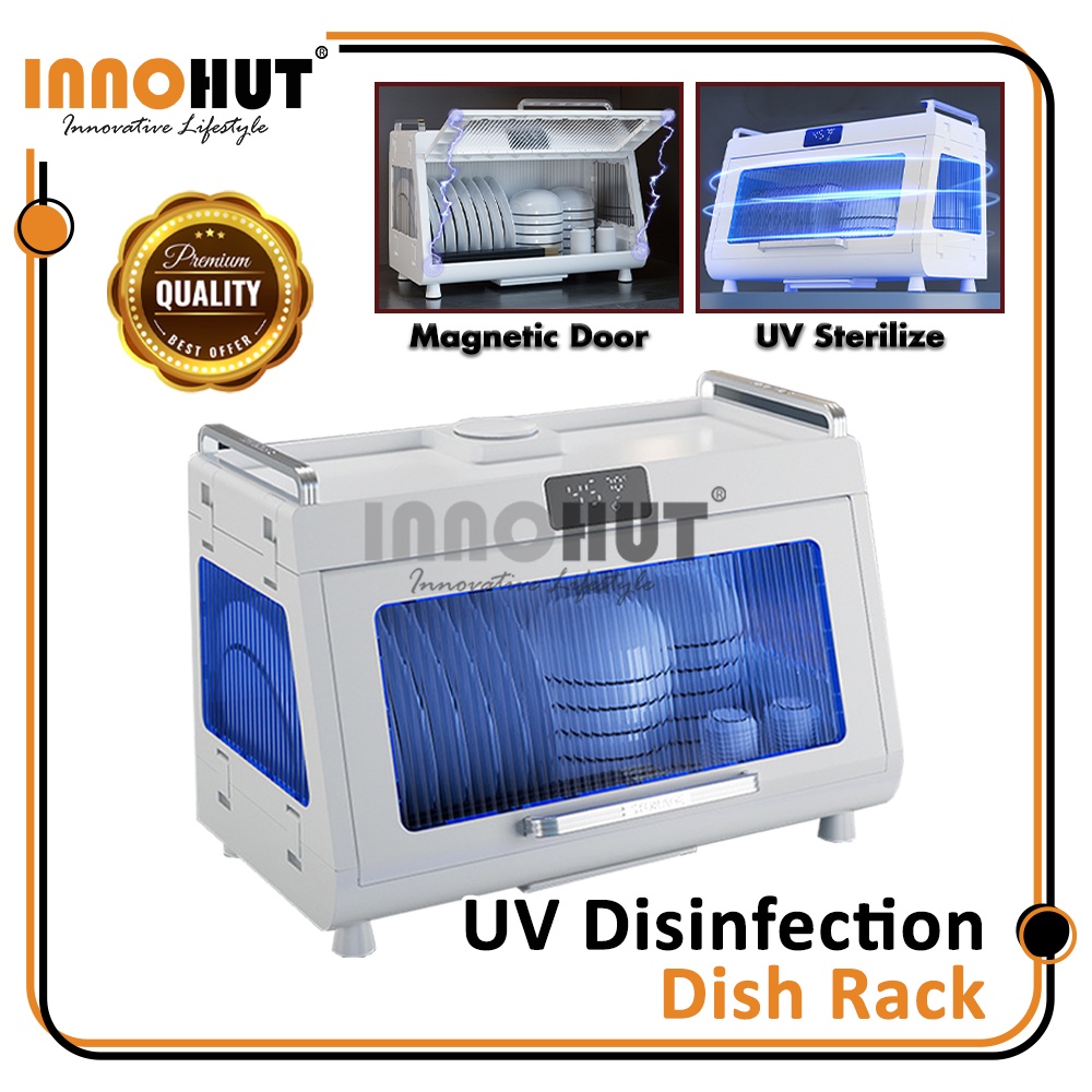 Innohut Dish Drainer Rack Dish Storage Box UV Sterilizer Dish Dryer ...