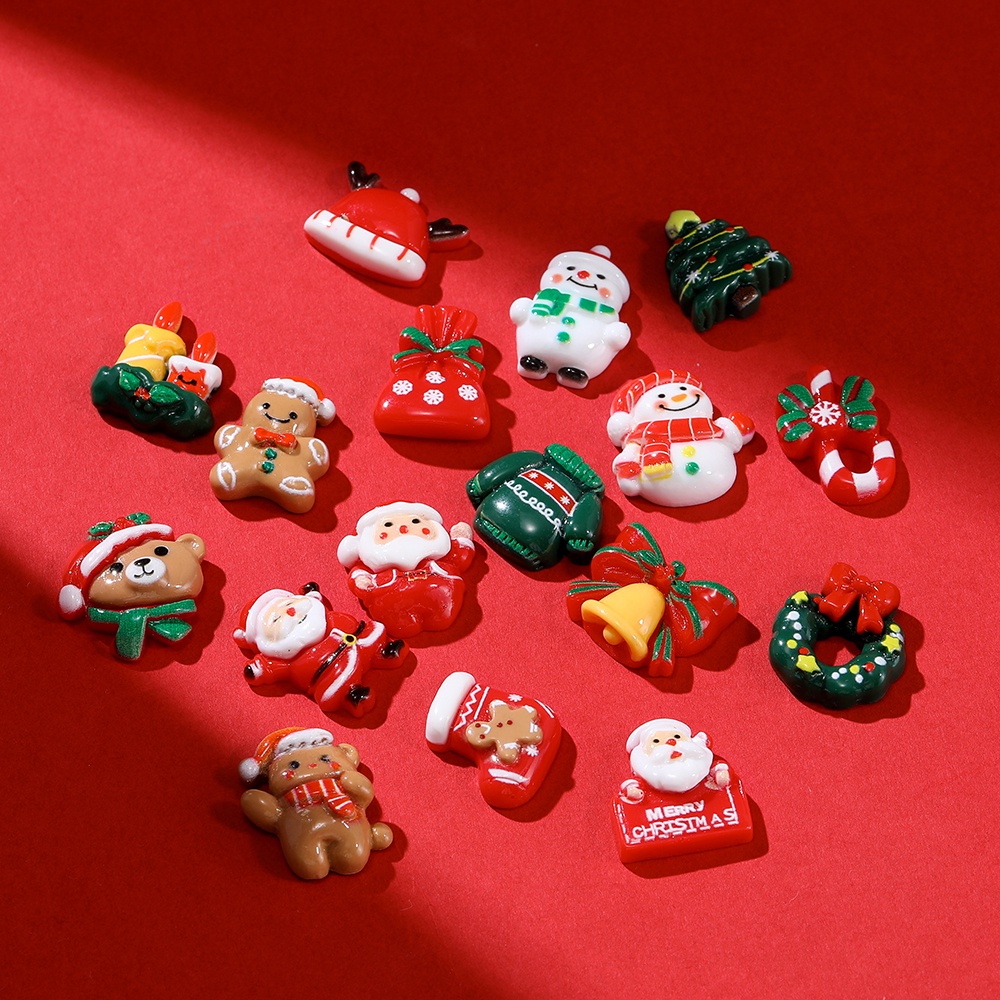 St. kunkka 5Pcs Resin Christmas Patch Accessories Santa Claus Bear Can