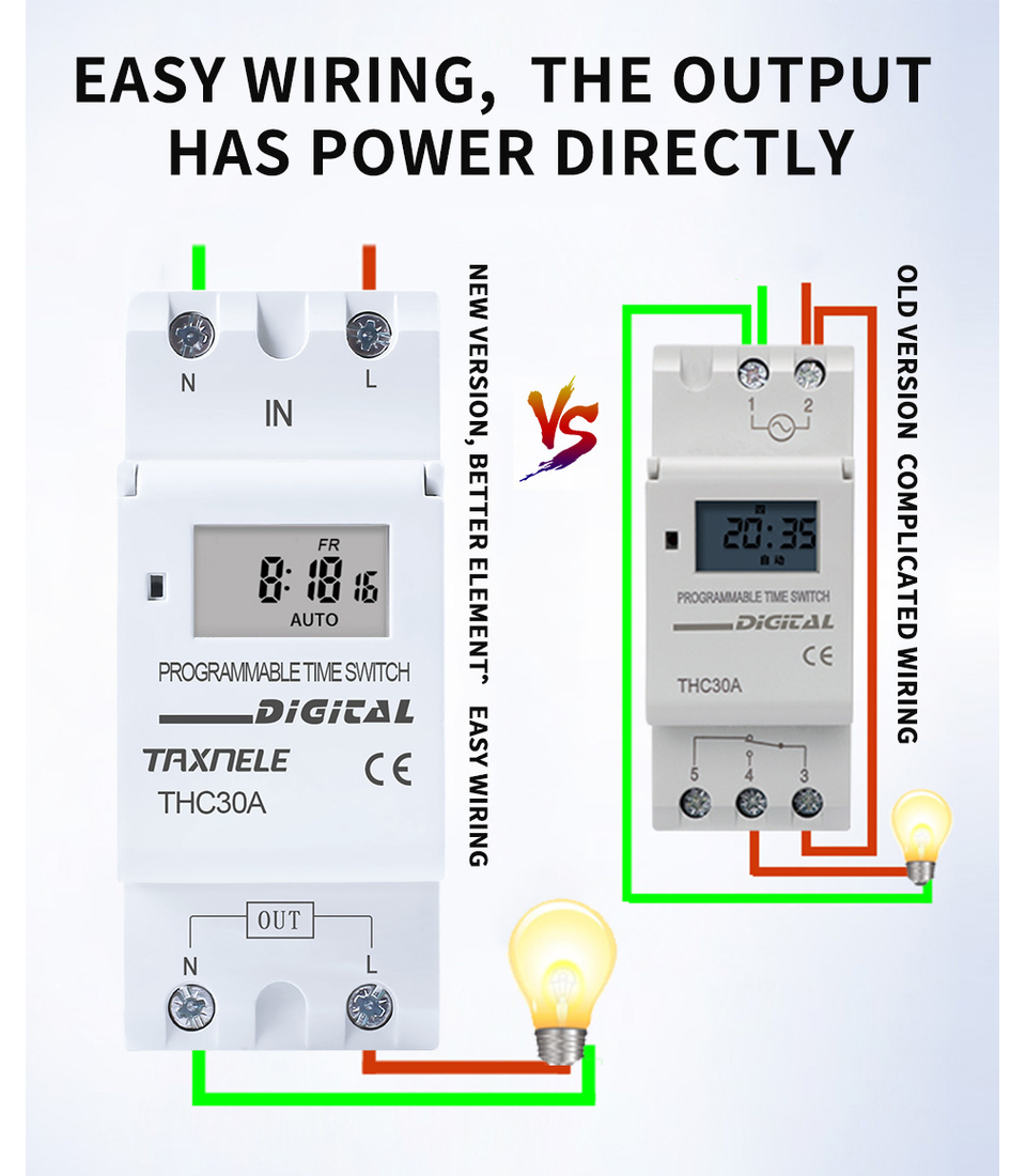 Weekly 7 Days Programmable Digital Timer Switch THC-30A Relay Timer ...