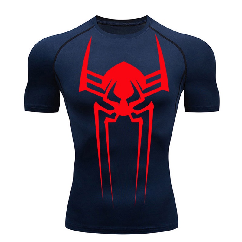 2099 Spiderman Compression Shirt Running TShirt Men Summer Short