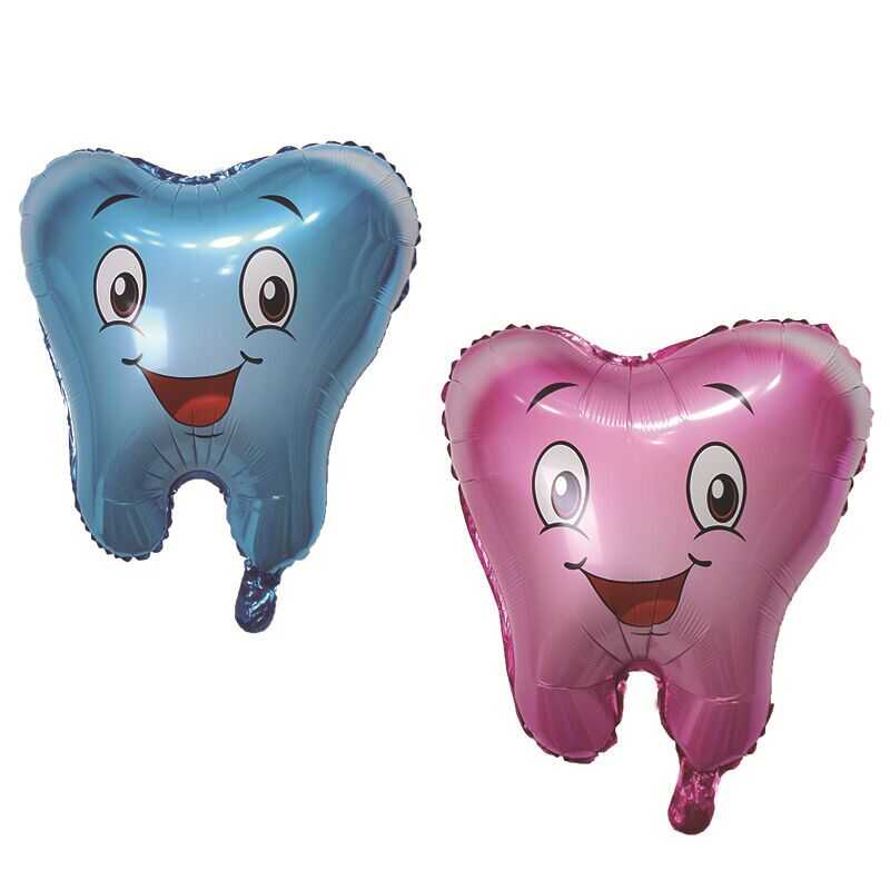 20Pc Cute Smile Tooth Foil Balloons Oral Hygiene Education Air Globos ...