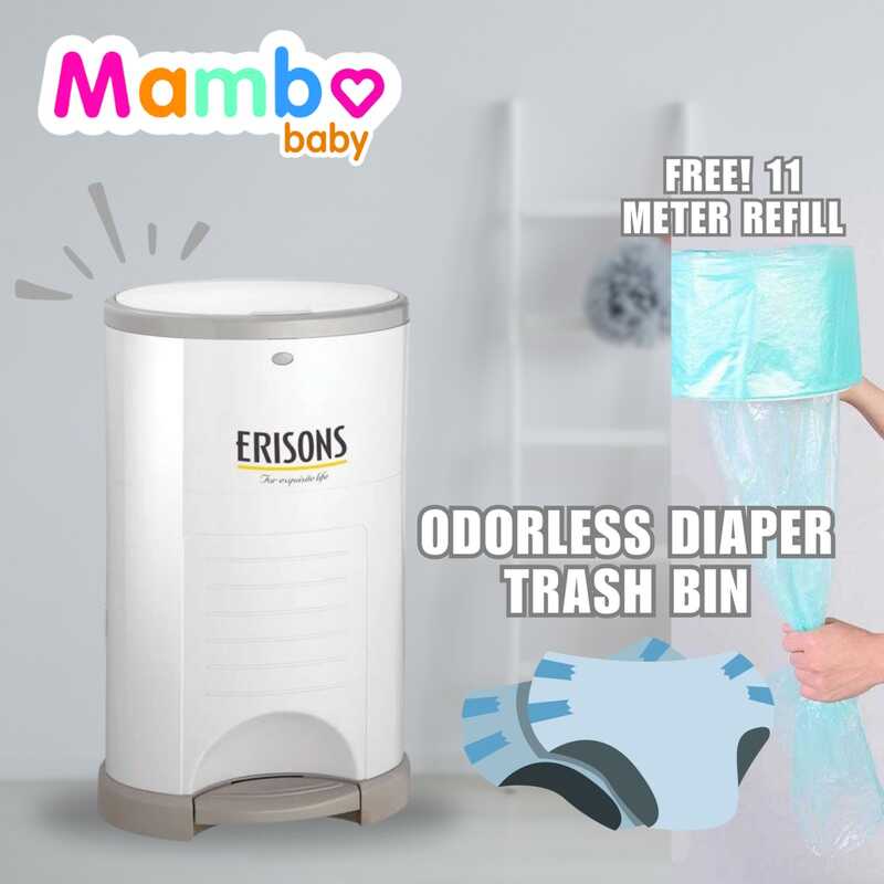 Erison Sealed Diaper Bin Diaper Pail Step Pedal Trash Bin Odorless